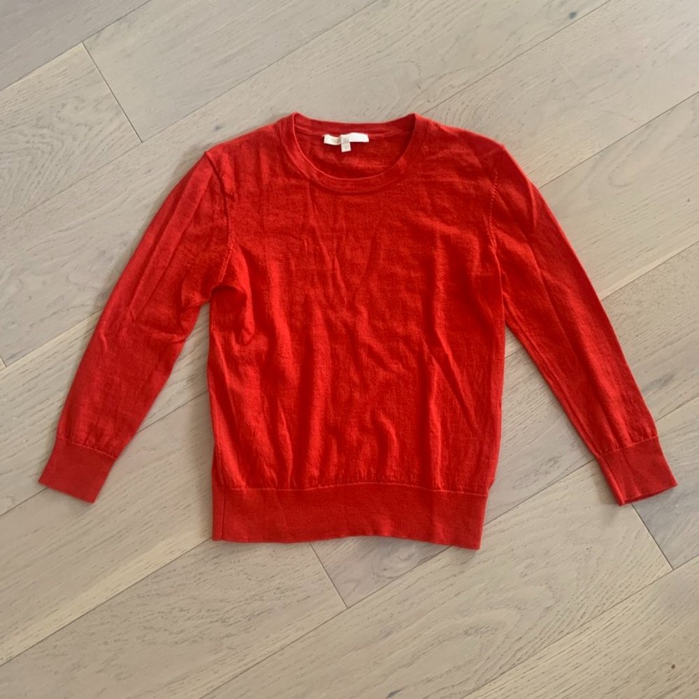 Maje Marise Lightweight Wool Sweater Red